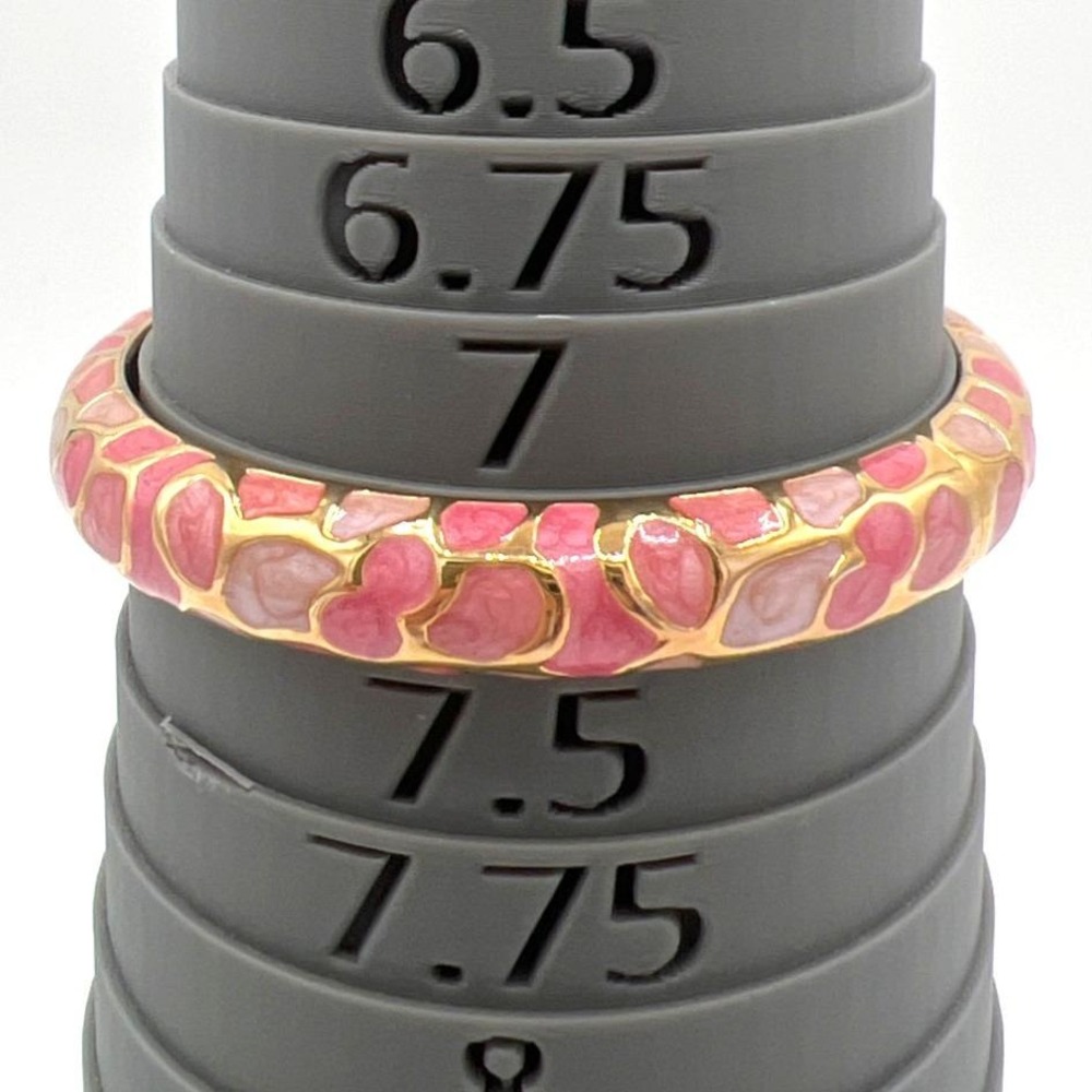 Joan Rivers Cloisonne Hinged Bangle Bracelet Lavender Pink Enamel Leopard 7.5